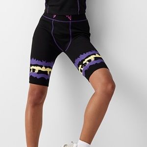 Local Heroes black fantasy colourful seams biker short NWT